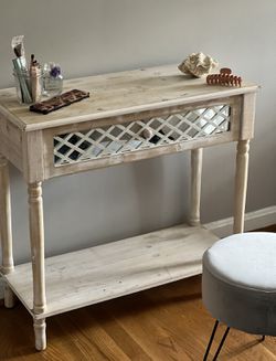 Rustic White Wooden Table  Thumbnail