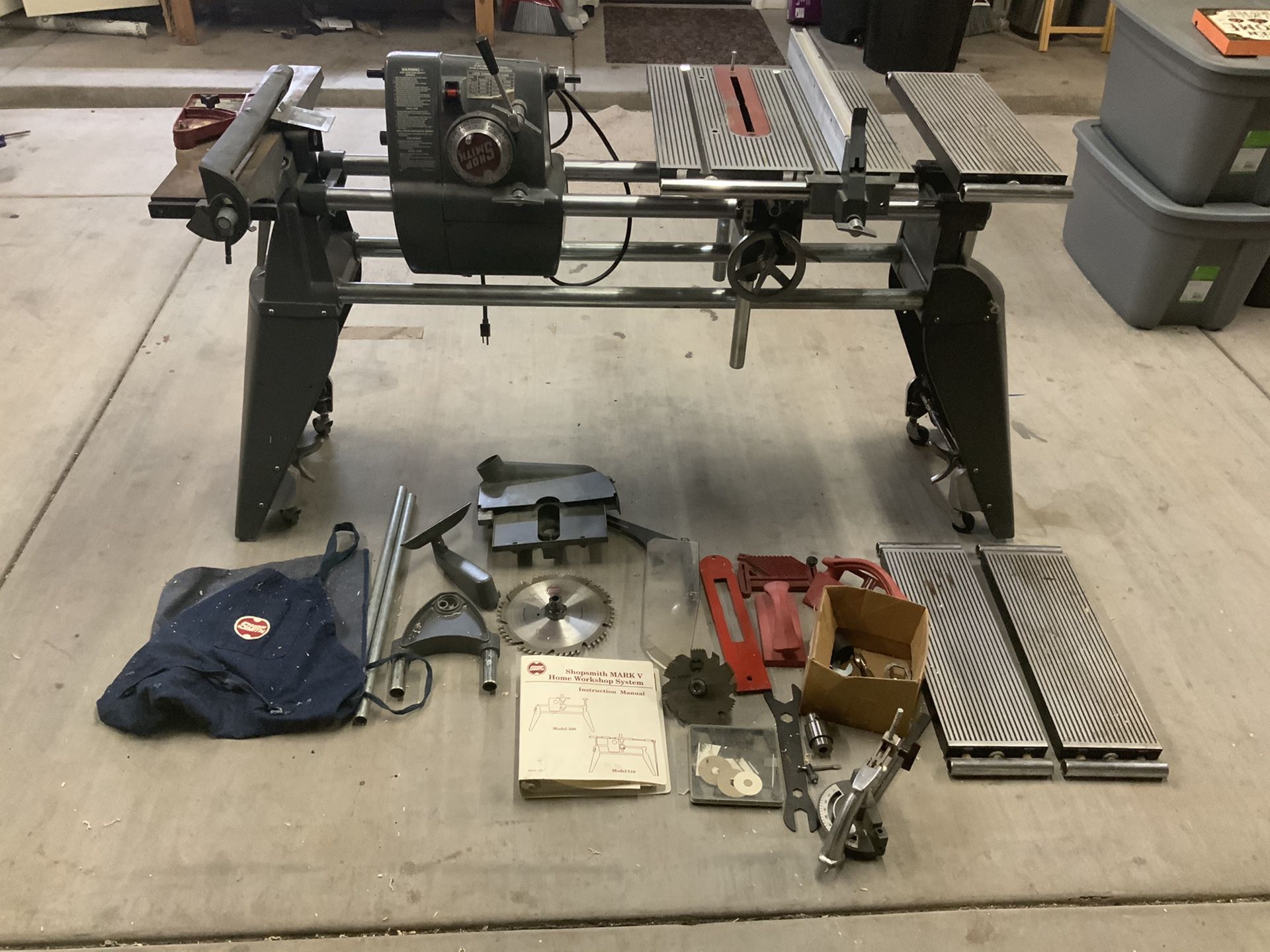 Shopsmith Mark V model 510, includes jointer, DADO blade, 51 tool