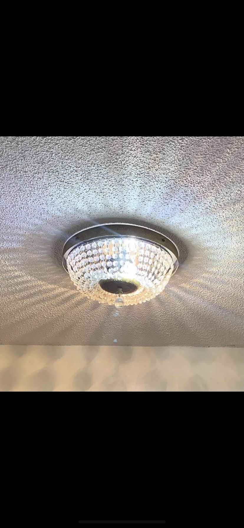 crystal flush mount light
