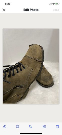 ALDO Dark Green Suede Leather Lace Up Ankle Boots Men Size 9 IS Euro 43 Thumbnail