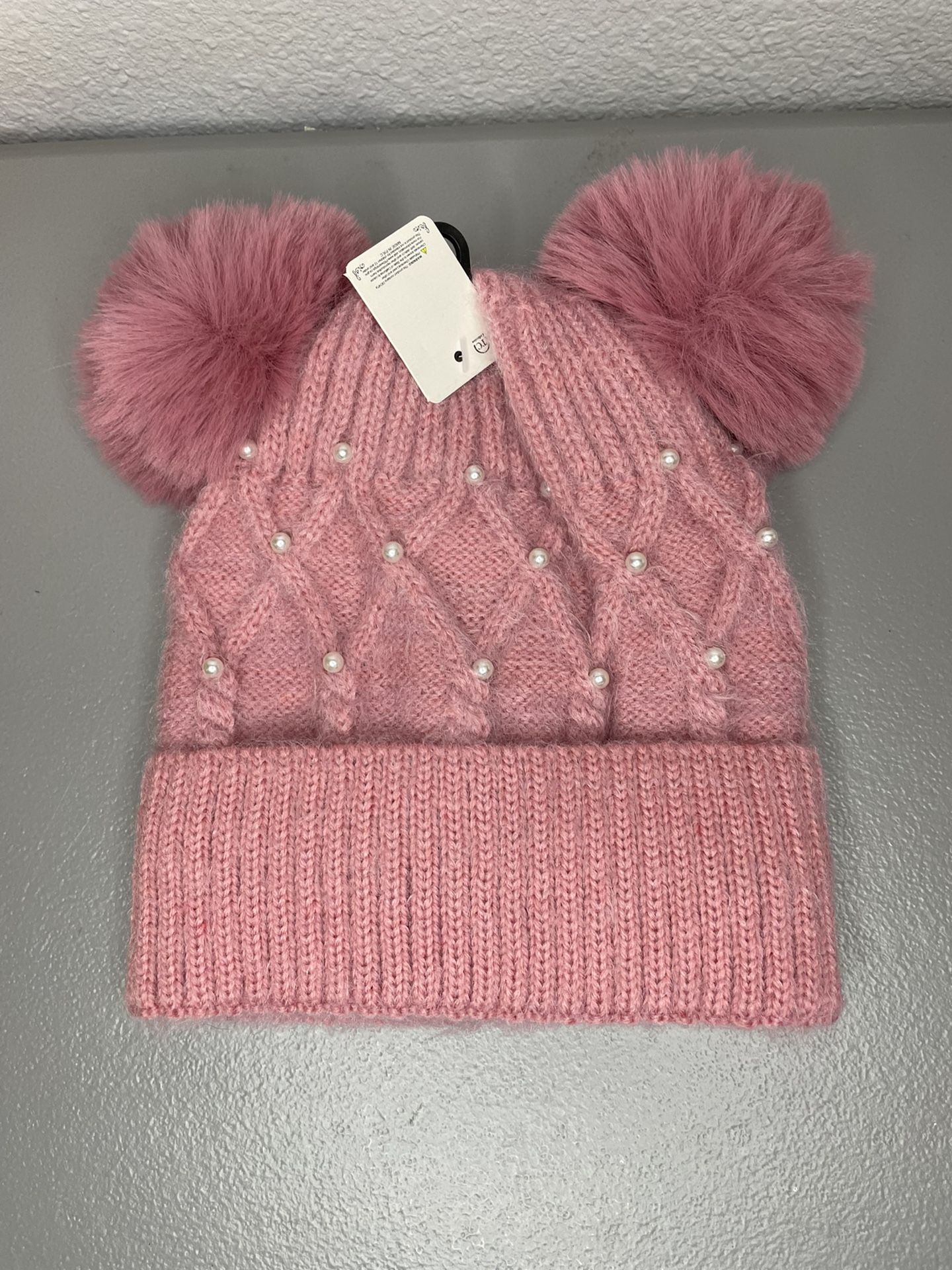 Pink Beanie hat With Pom Pom