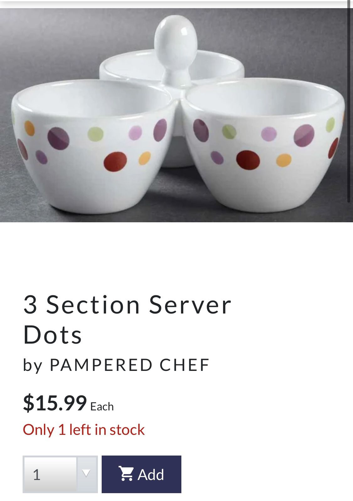 3 section server dots Pampered Chef