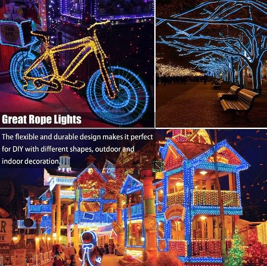 Rope Lights 99ft 720 LED 8 Modes Twinkle Durable Flexible Lights with Timer & Memory for Xmas Decor Patio Pool Bedroom Landscape Lighting