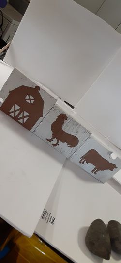 Custom rustic wood farmhouse barn kitchen rooster cow boho decor Thumbnail