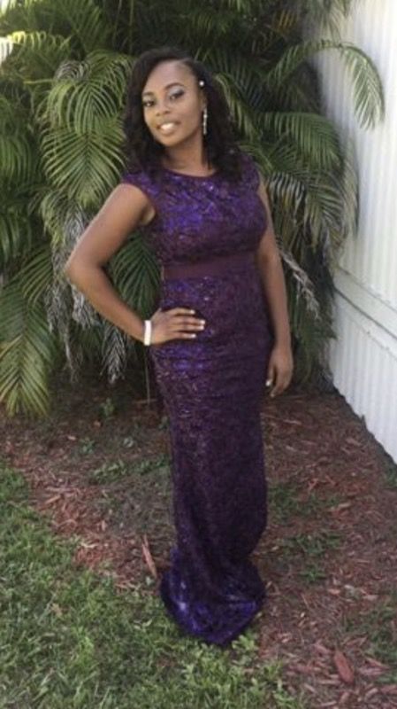 Women’s Purple Formal Gown with Sequins all over