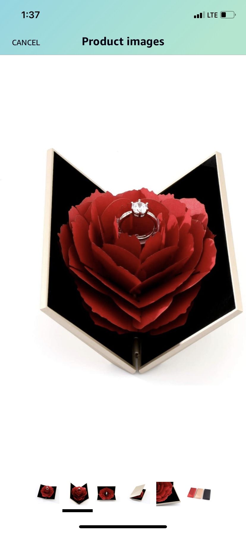 Rose Proposal Ring Box (ring NOT Included)