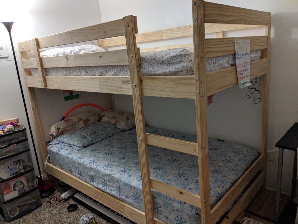 Ikea Mydal Bunk Bed Frame Pine Twin, Ikea Mydal Bunk Bed Mattress Size