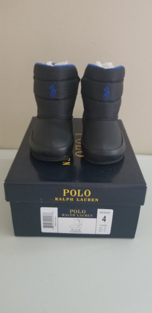 Ralph Lauren Black Snow Boots, Size 4 Toddler