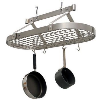 Enclume Premier 4-Foot Oval Ceiling Pot Rack, Stainless Steel