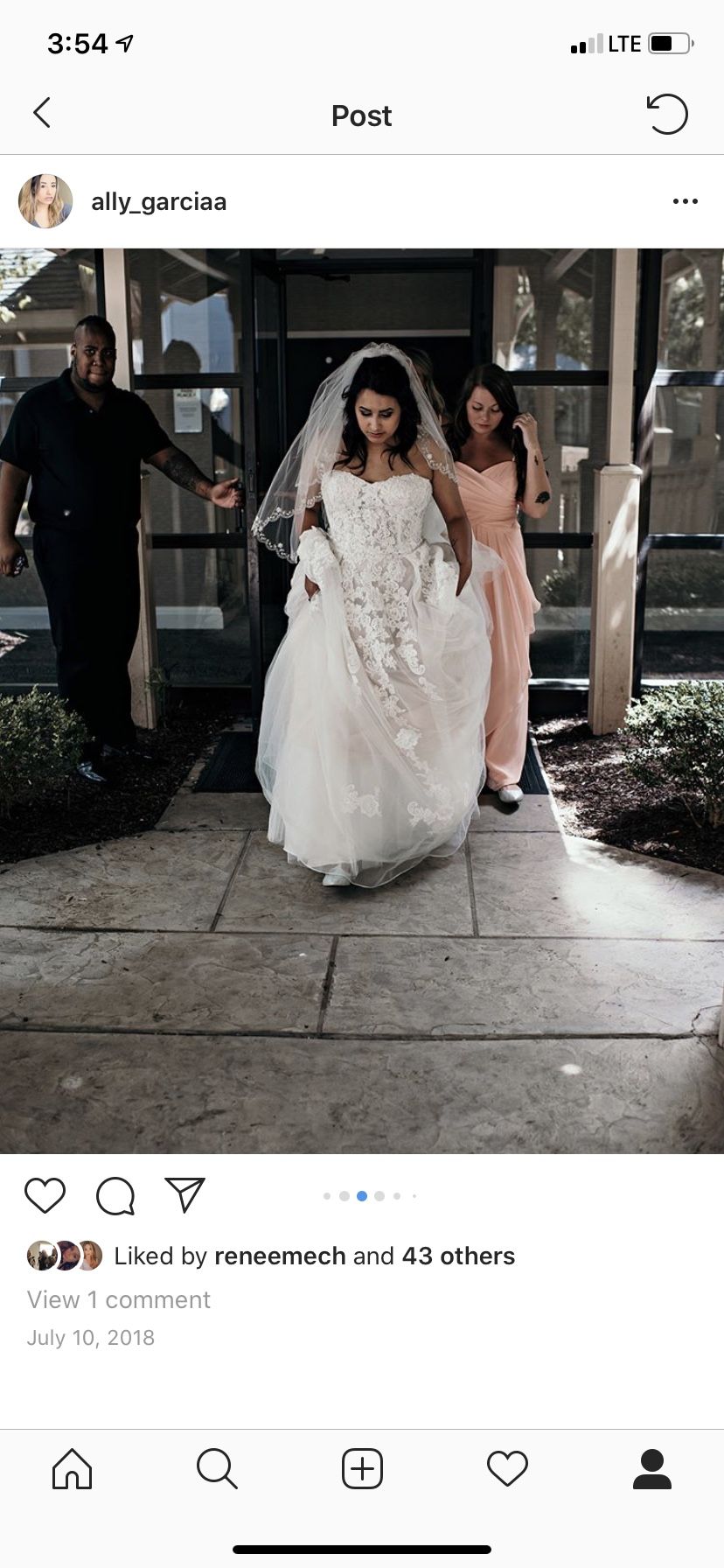 Beautiful David’s bridal wedding dress with veil