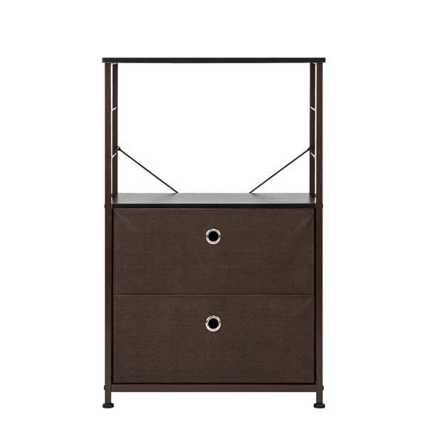 Nightstand 2-Drawer Shelf Storage - Bedside Furniture & Accent End Table Chest For Home, Bedroom, Office, College Dorm,