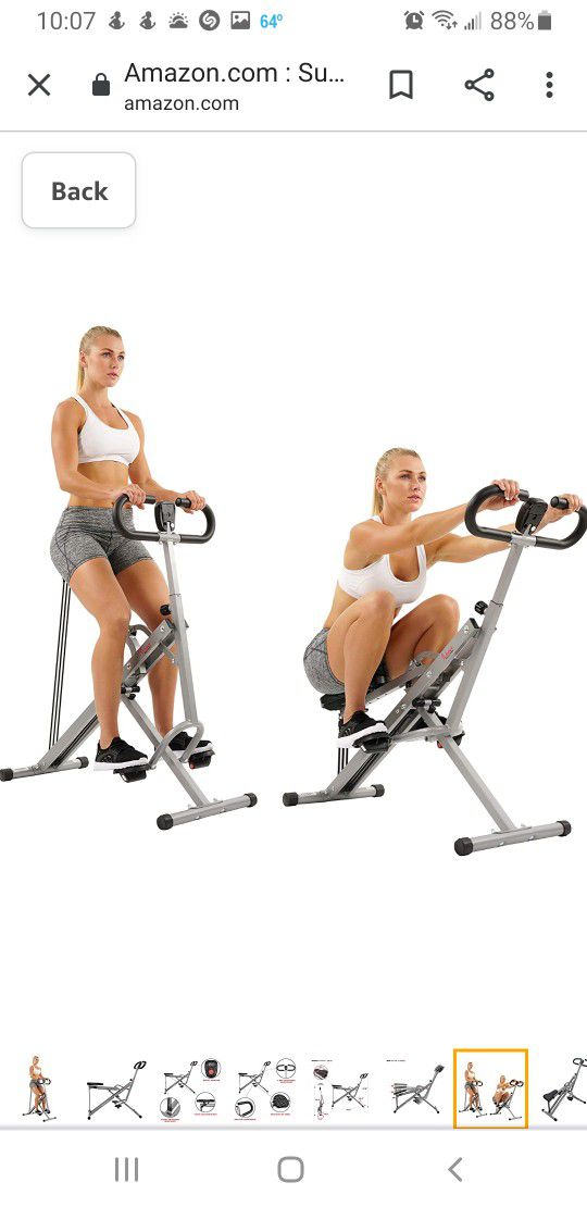 NEW Sunny Health & Fitness Squat Assist Row-N-Ride