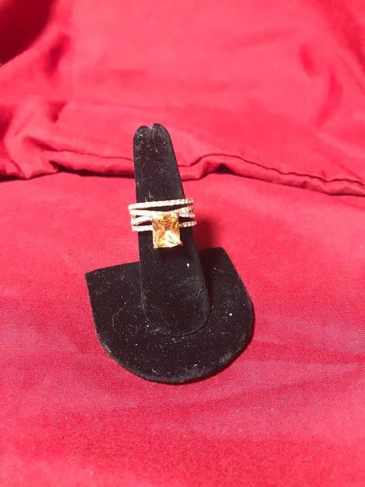 Rose Gold CZ Engagement Wedding Ring Size 7 NWOT