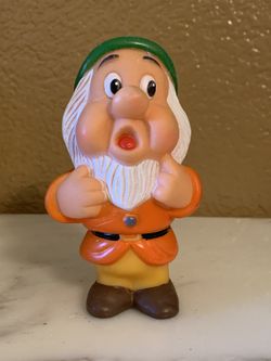 Vintage Squeaky Toy Snow White Seven Dwarfs Semi-Posable Walt Disney Productions  Thumbnail