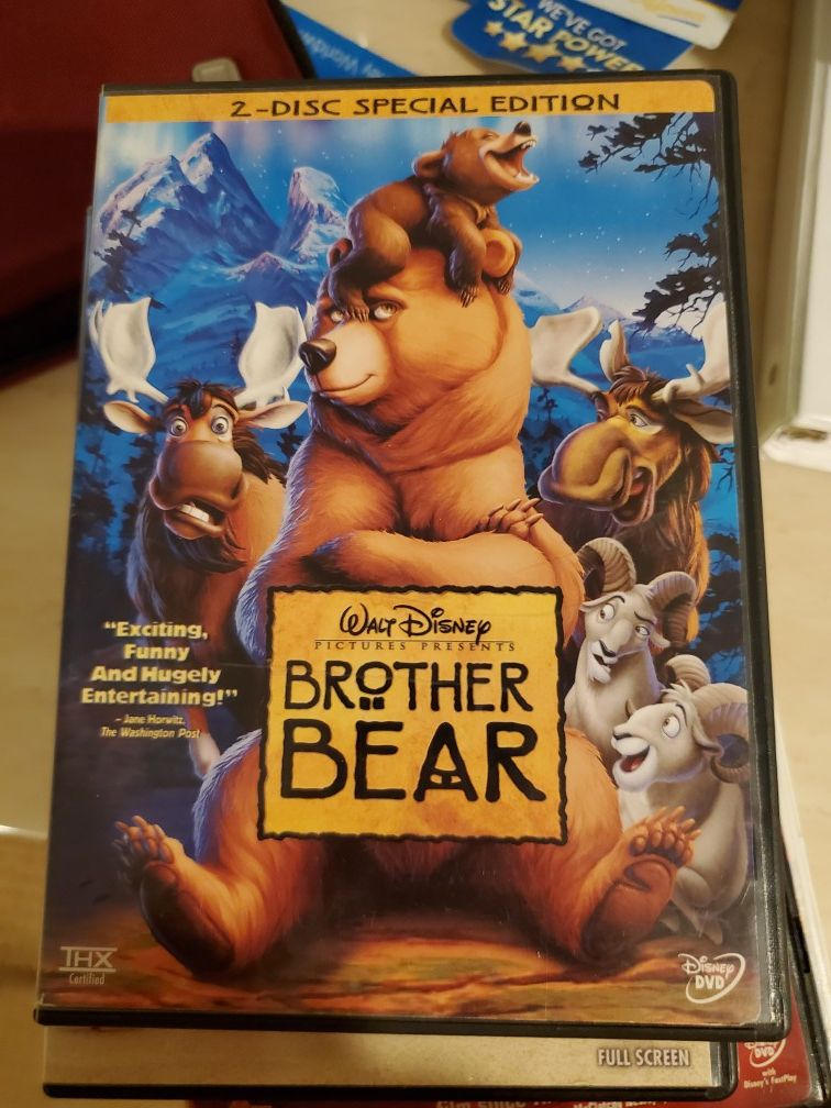 Movies on DVD: The muppets take manhattan, shrek 2, bolt, madagascar, brother bear, bambi, naruto legend of the stone of gelel