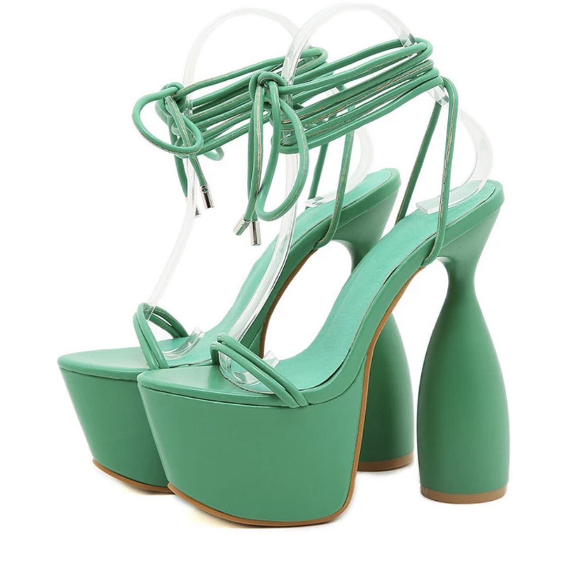 Summer Sexy Lace Up Heel Peep Toe Shoes