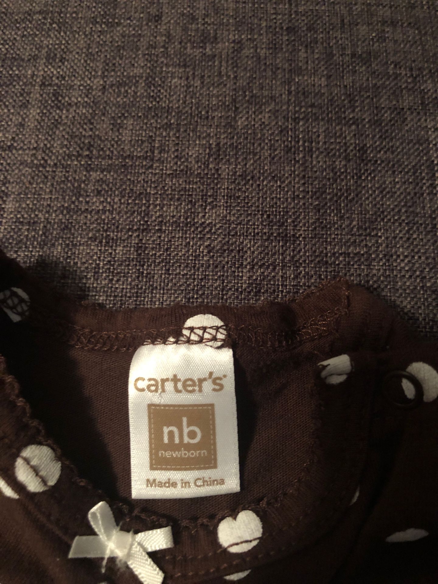 Carter’s Thanksgiving Dress- Brown and White Polka Dot - Newborn