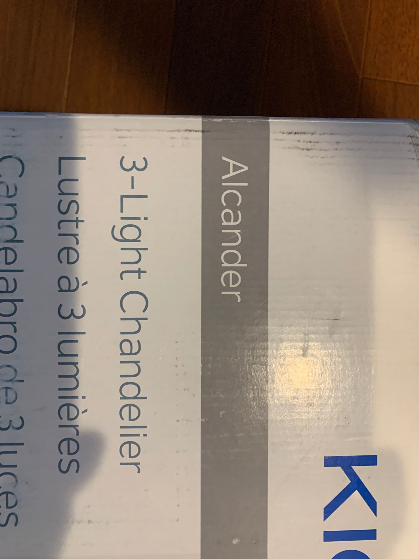 Kichler 3 light chandelier brand new in box cost 189 plus tax I want $60