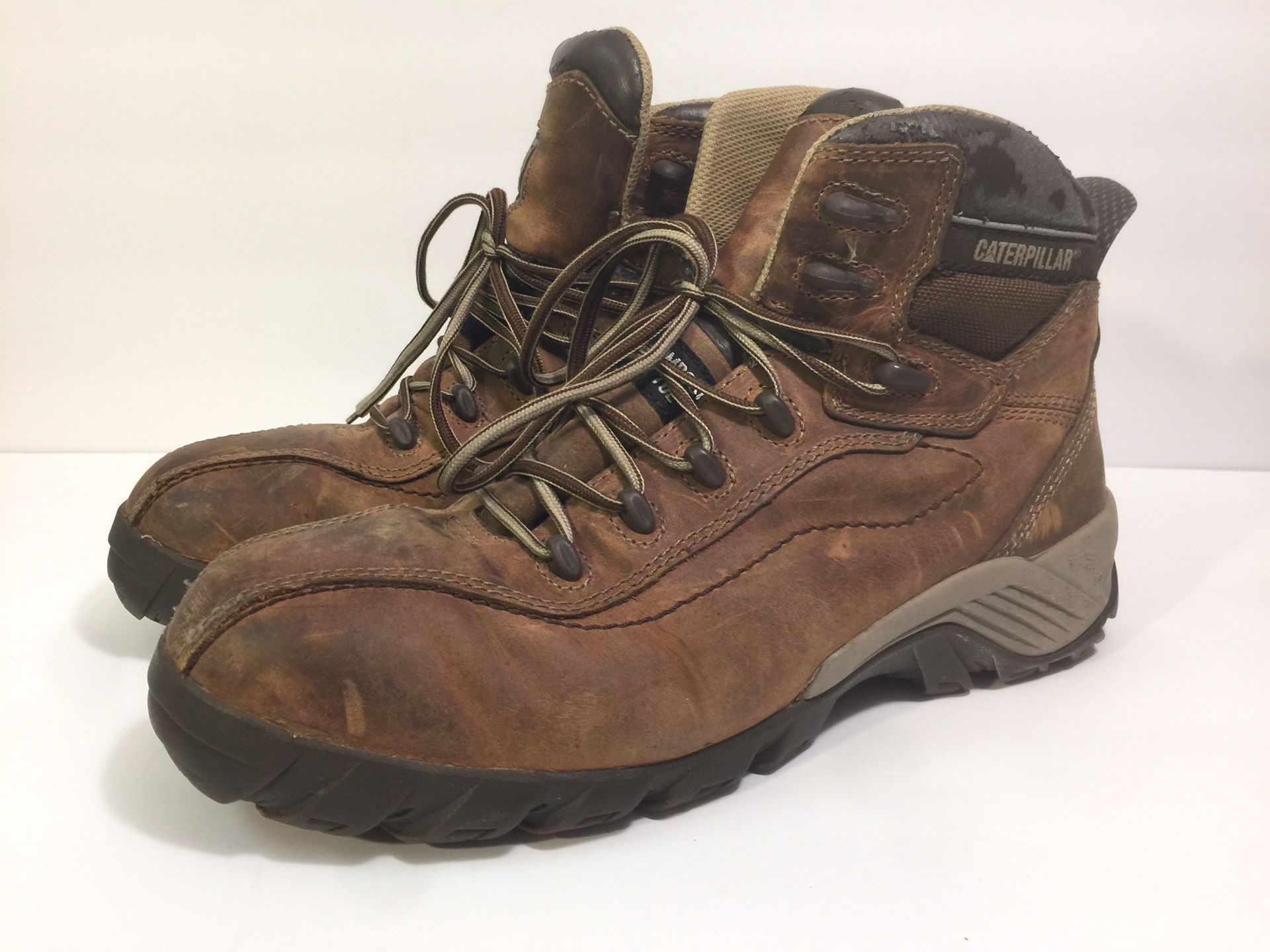 Caterpillar ASTM F2413 Steel Toe Men's Size 11 Brown Leather Work