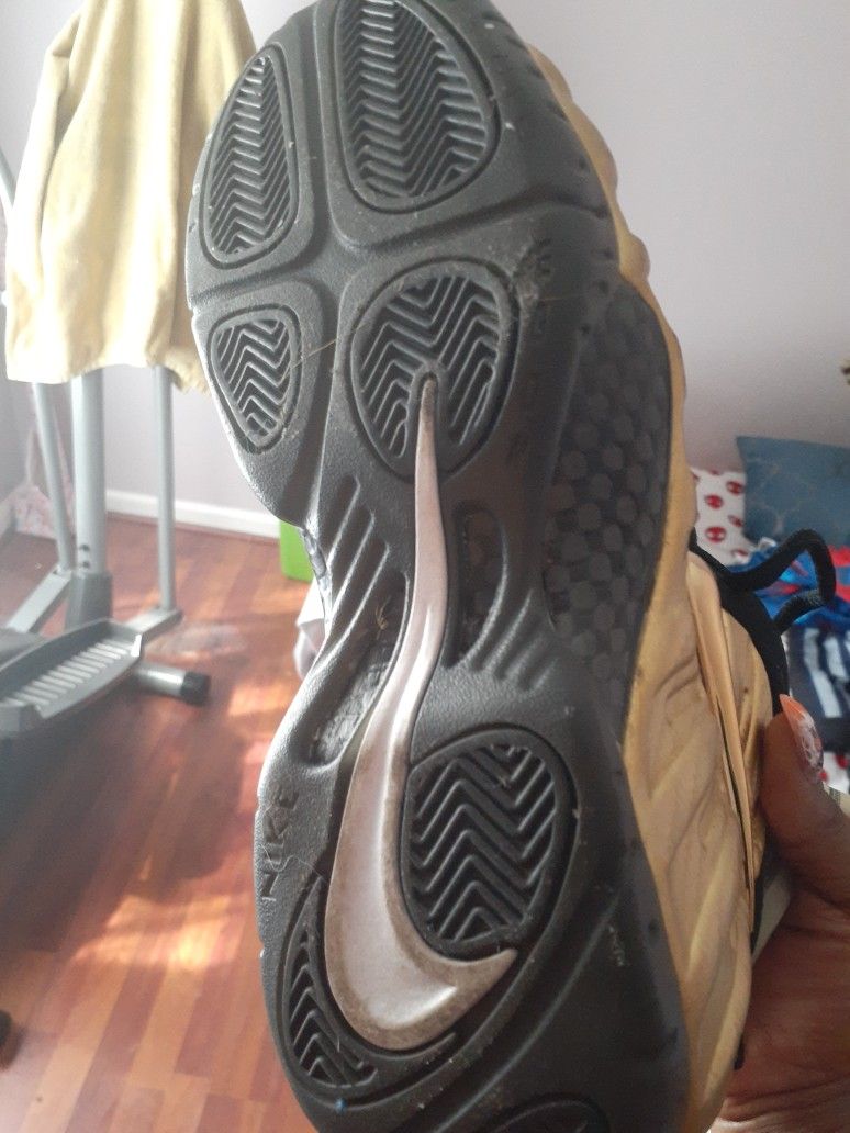 Like New Foamposite Nikes Size 9.5mens Gold And Black, Elliptical Exercise Machine