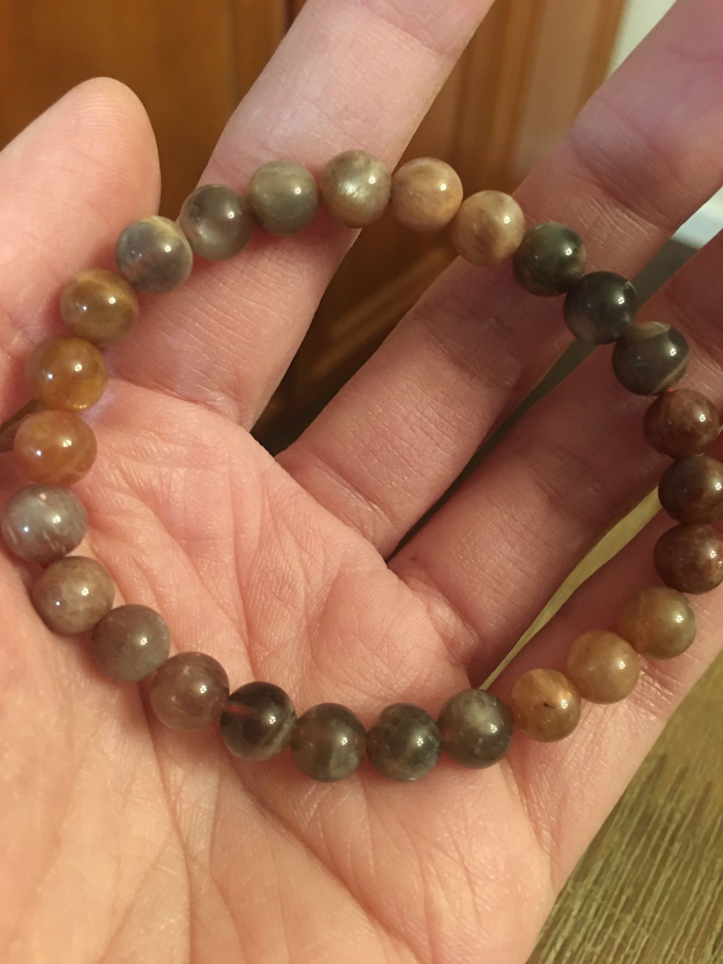 (small beads) Black Peach Moonstone Bracelet