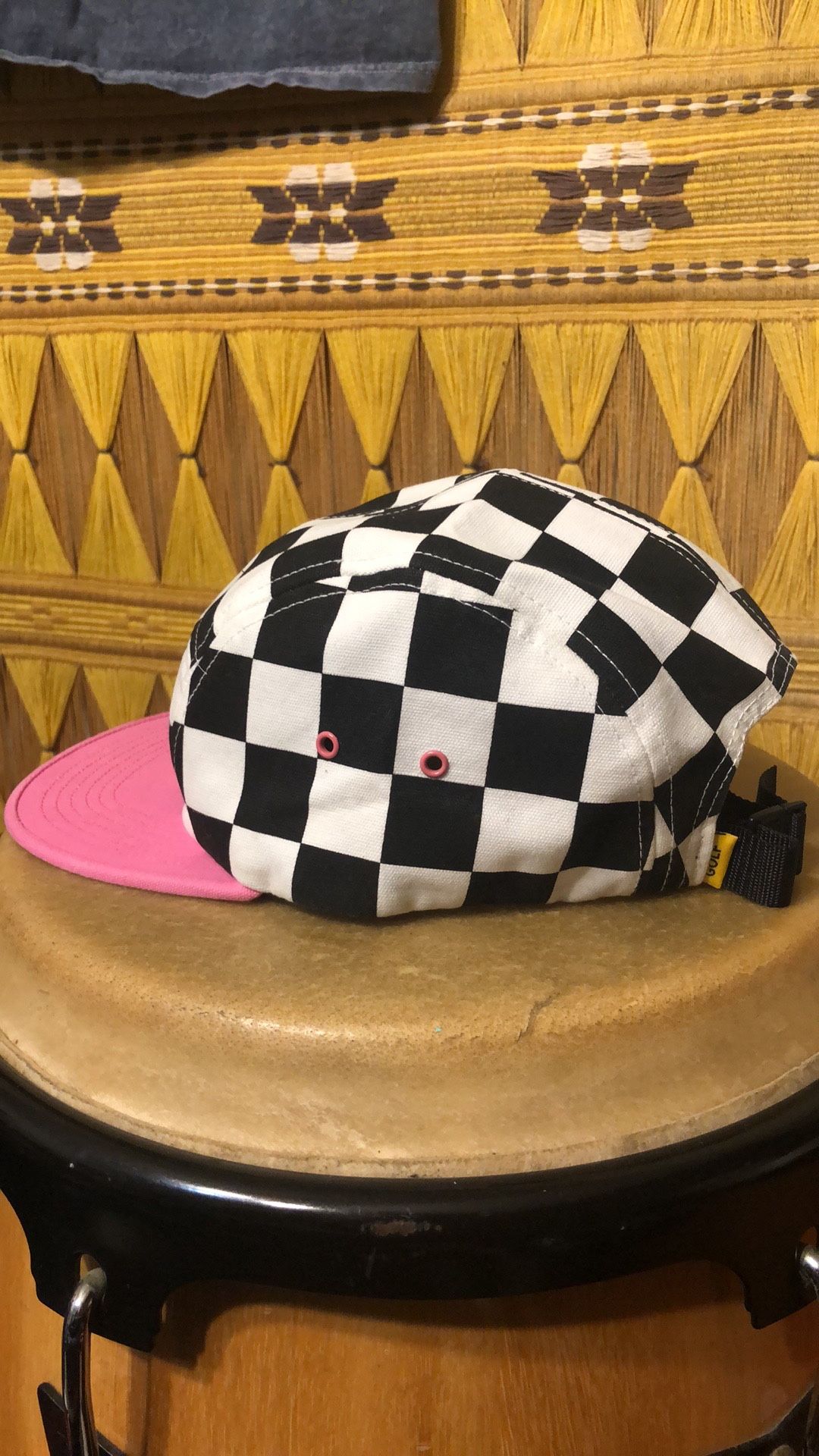 Golf Wang 5-panel hat pink checkered 2015 Tyler the creator osfm authentic cap preowned but in excellent condition and shape. 5 panel Golf Wang 2015 r