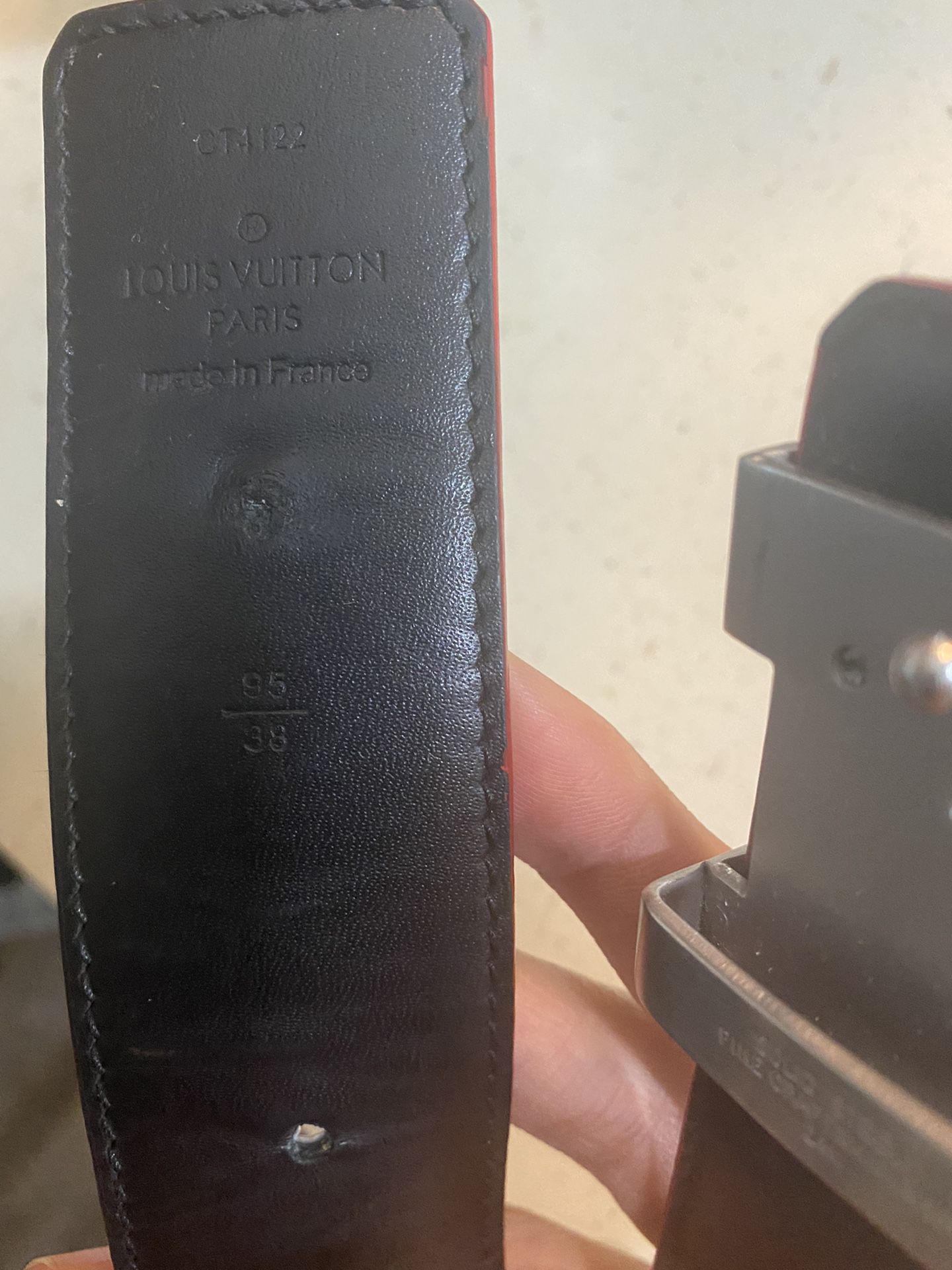 Red Louis Vuitton x Supreme Belt