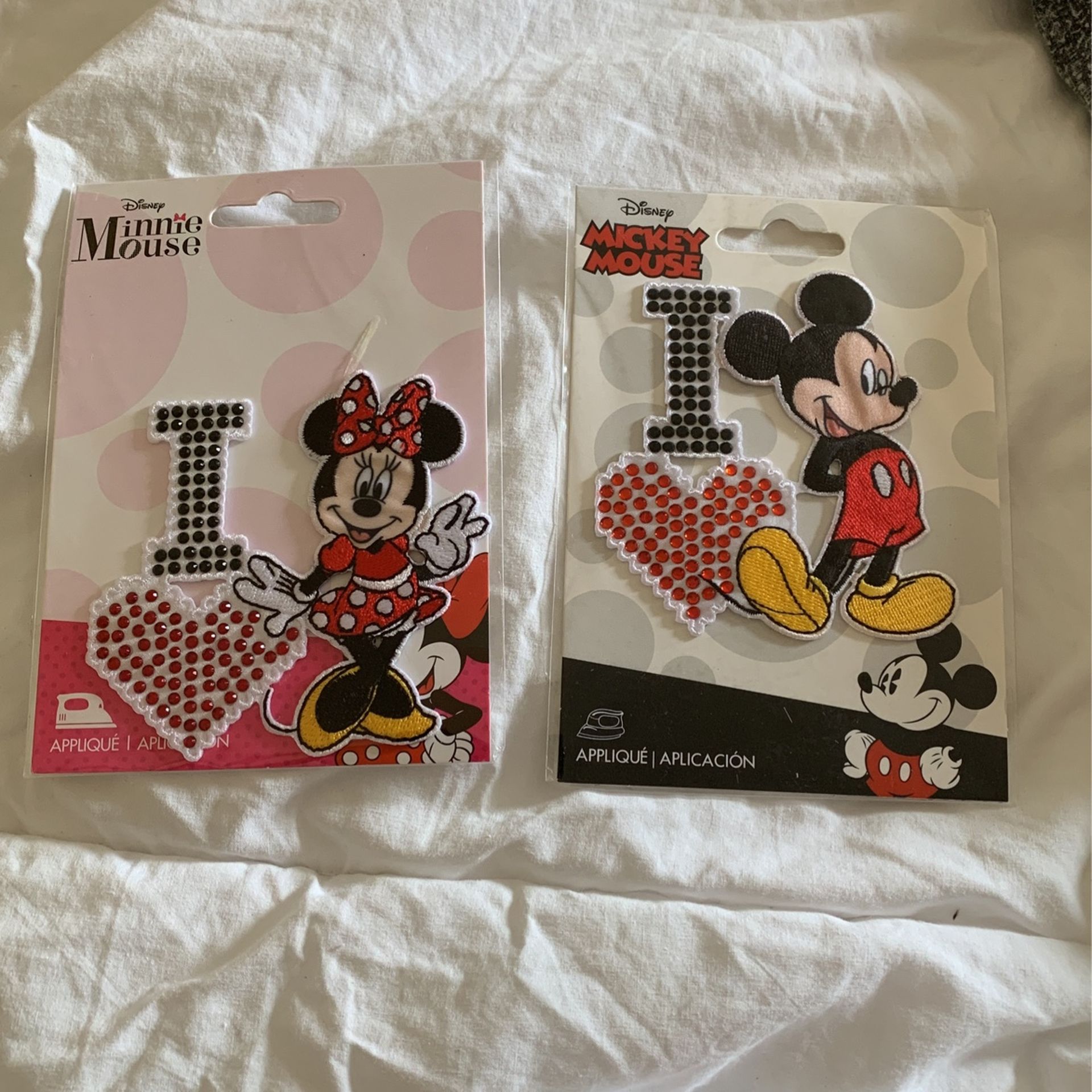 Disney Mickey And Minnie Iron On Patches