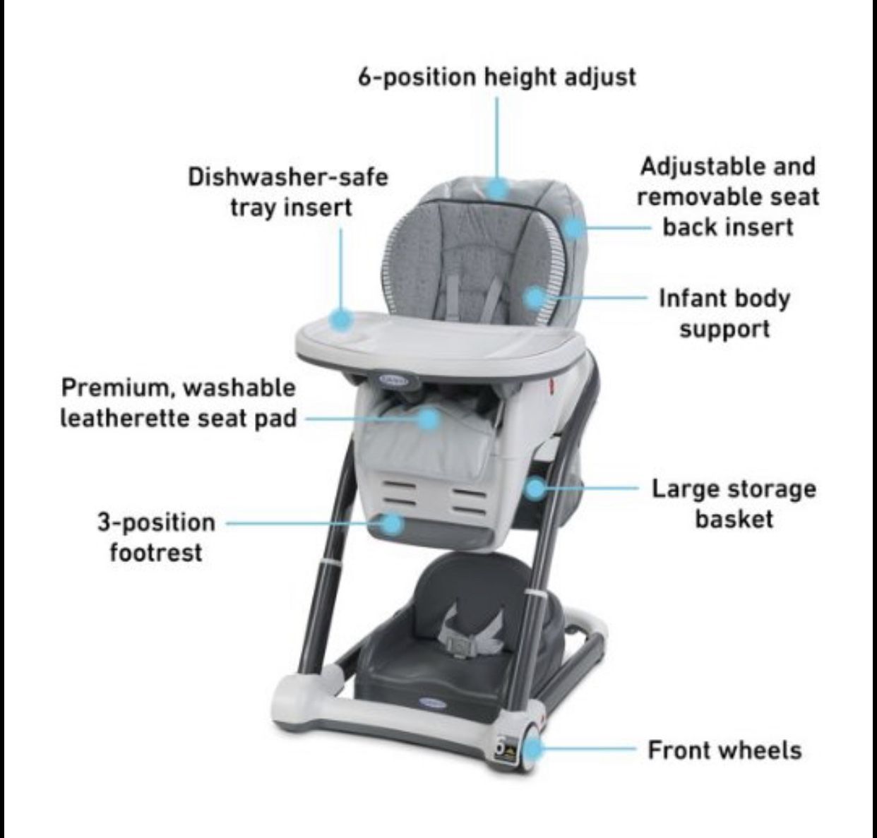 Graco Adjustable High Chair With Booster Seat