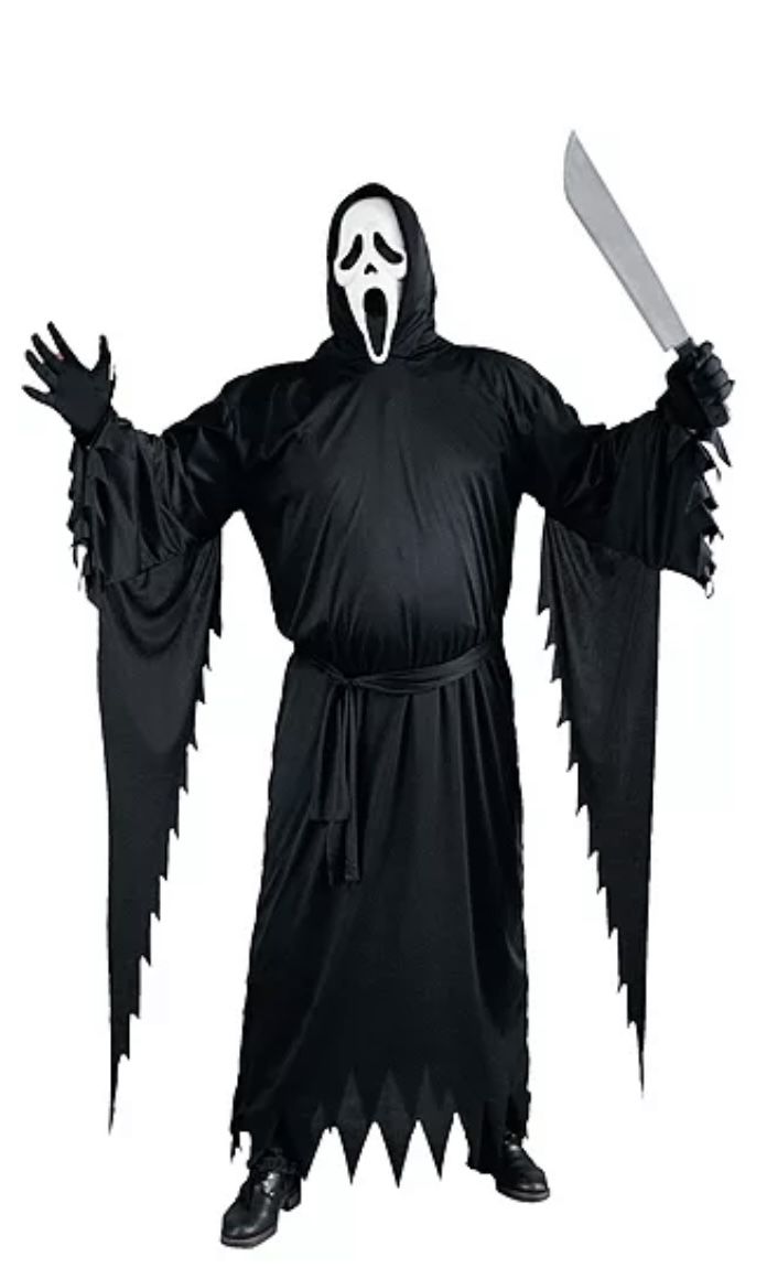 Scream costume / ghost face adult standard size