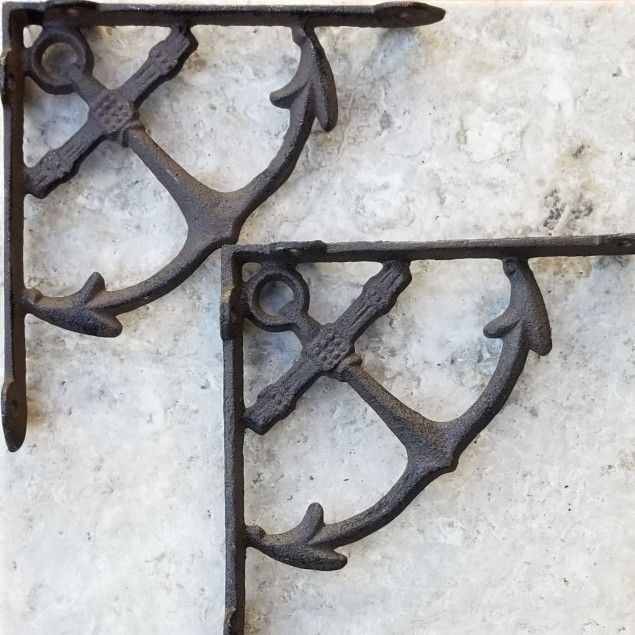 Brand New! {Set of 2} 7 5/8" Nautical Shelf Brackets - Coastal - Nautical SHIPPING IS AVAILABLE