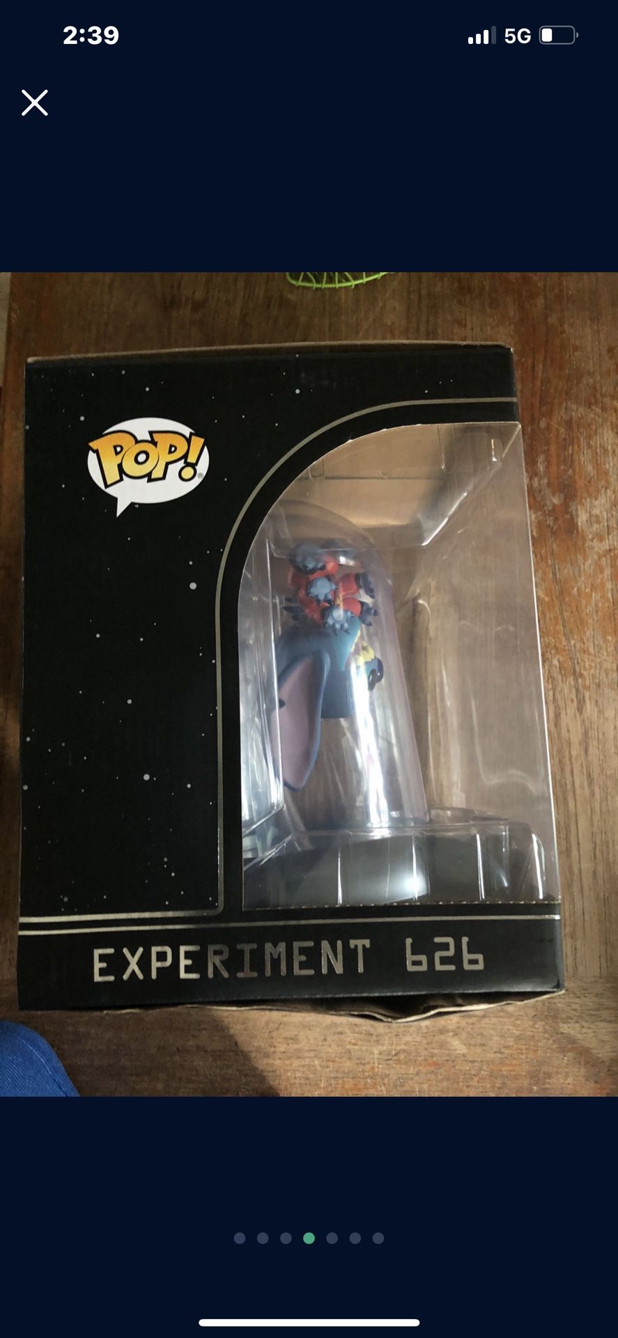 Funko pop Experiment 626 dome Lilo and stitch Disney. Everett/Broadway area. Sorry I do not ship. Box has water damaged as shown in pic.