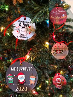 5 PCS 2020 Quarantine Christmas Ornaments - My First Christmas Ornament - 2020 Merry Xmas Funny Gift Idea Thumbnail