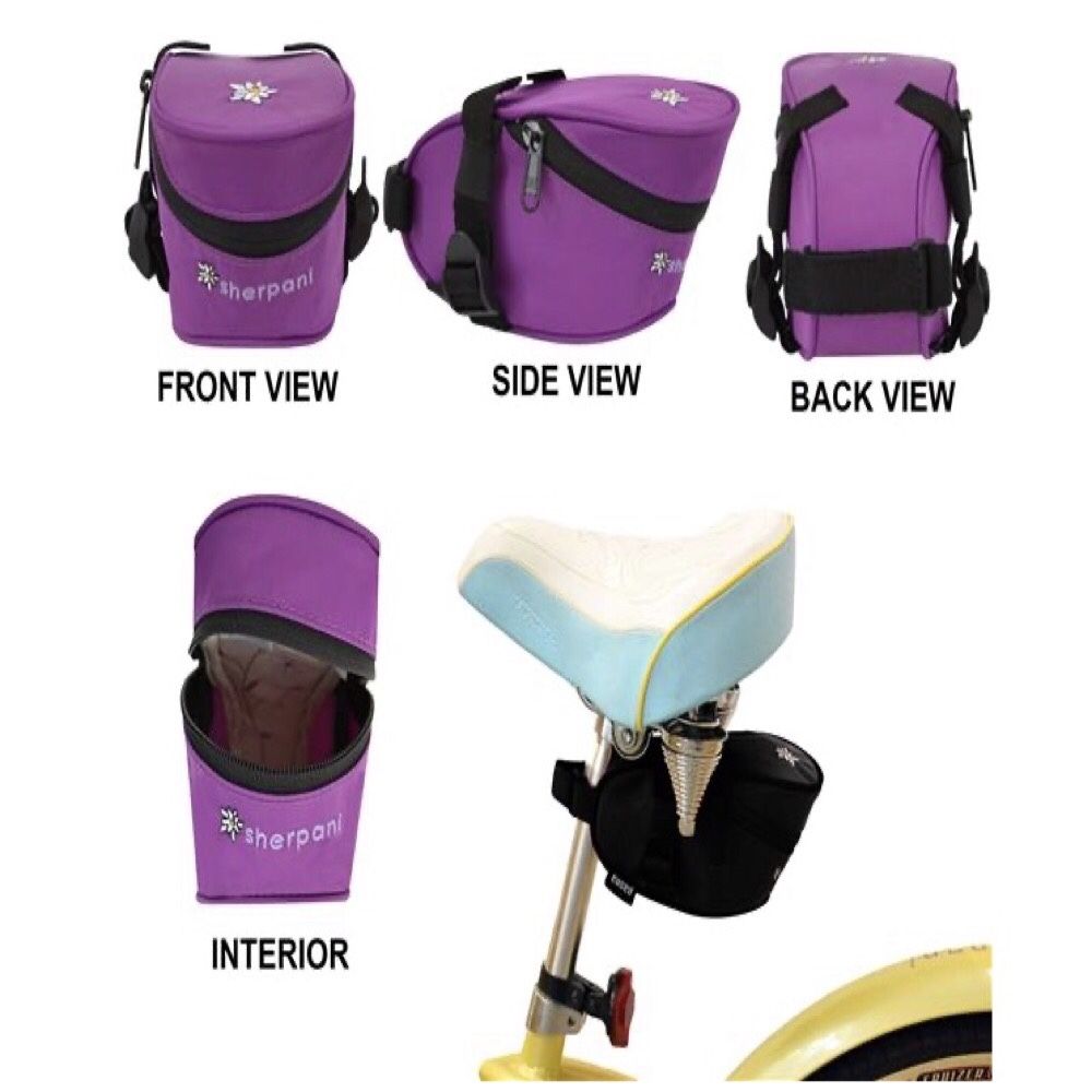 Sherpani purple flower bike seat bag/ messenger bag/ saddle bag