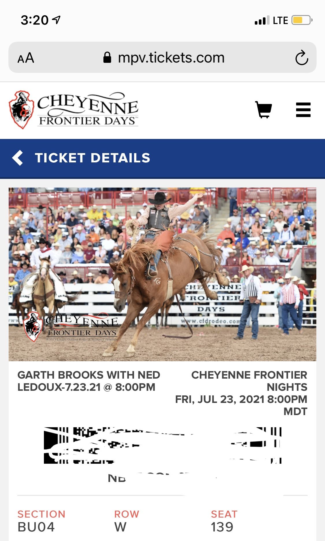 Garth Brooks Seat