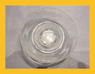 

US Glass Colorado (Beaded Rim) Round Footed Bowl Clear EAPG 6” D ca 1897 
Glass footed 6.25” diameter, 3” high-
 Thumbnail