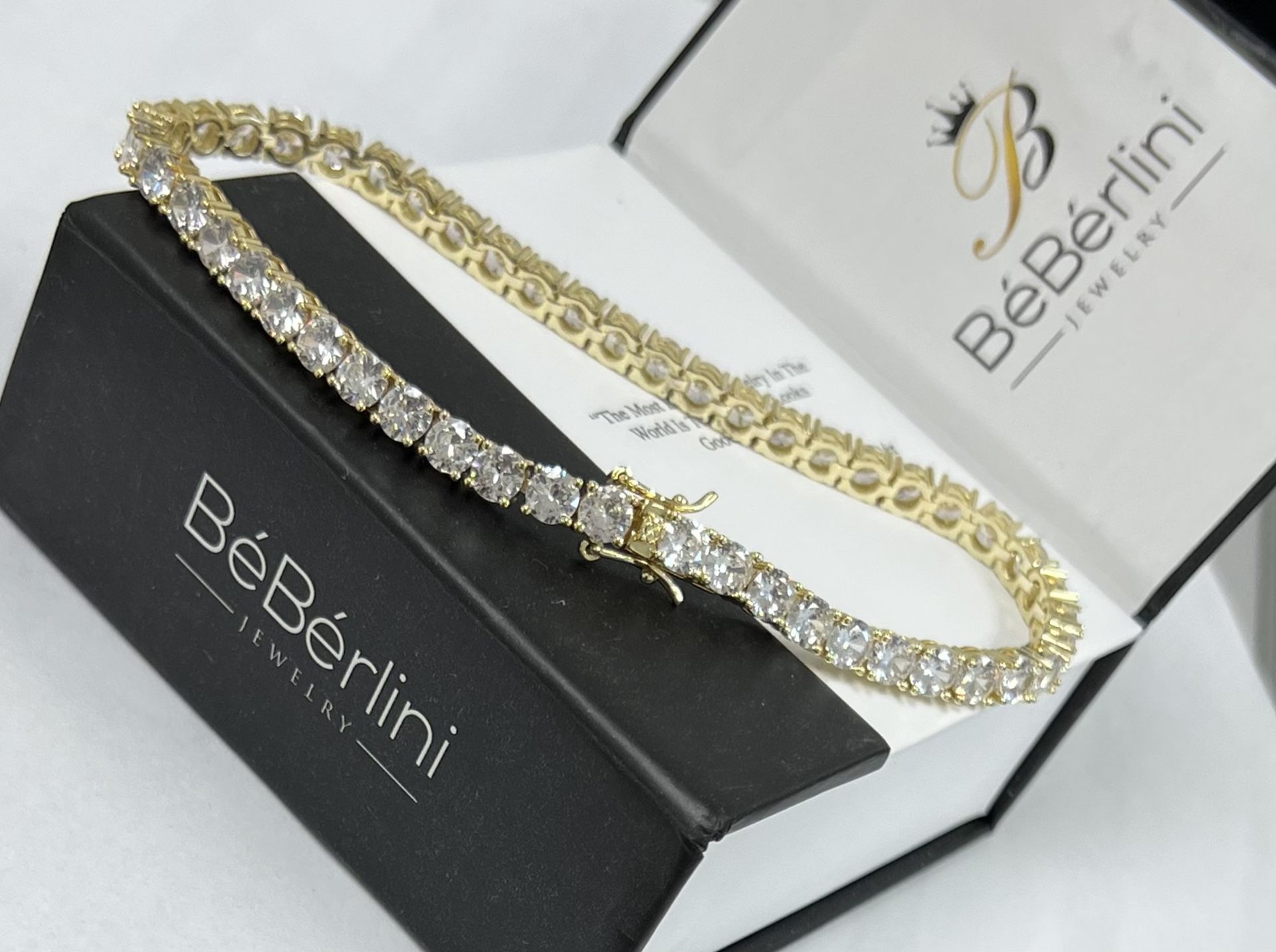 💥Tennis Anklet 💥Made Of 14k Layered & Bonded Gold Over Precious Metal, Hypoallergenic High Quality-