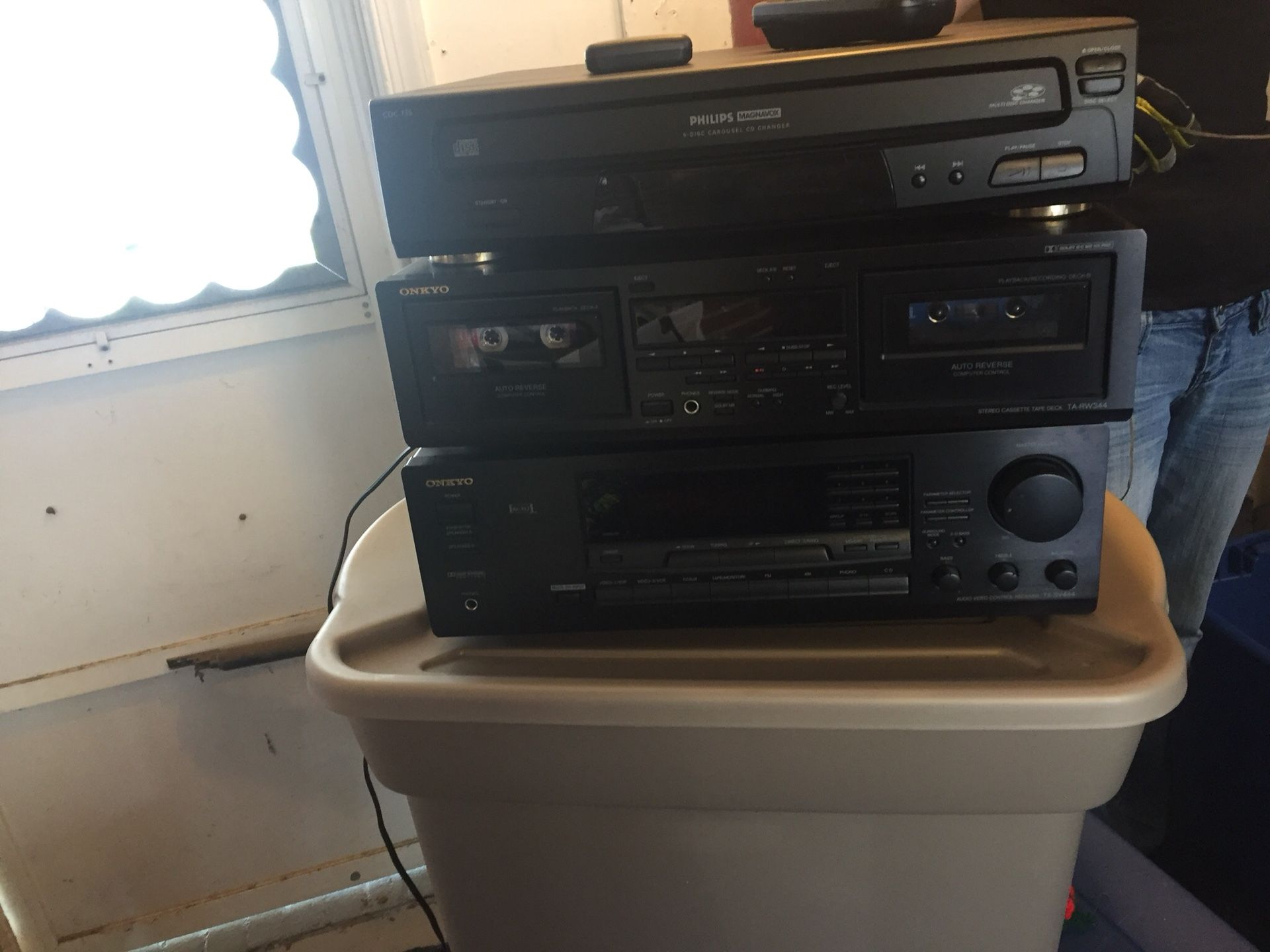 6 CD changer, dual tape deck and radio