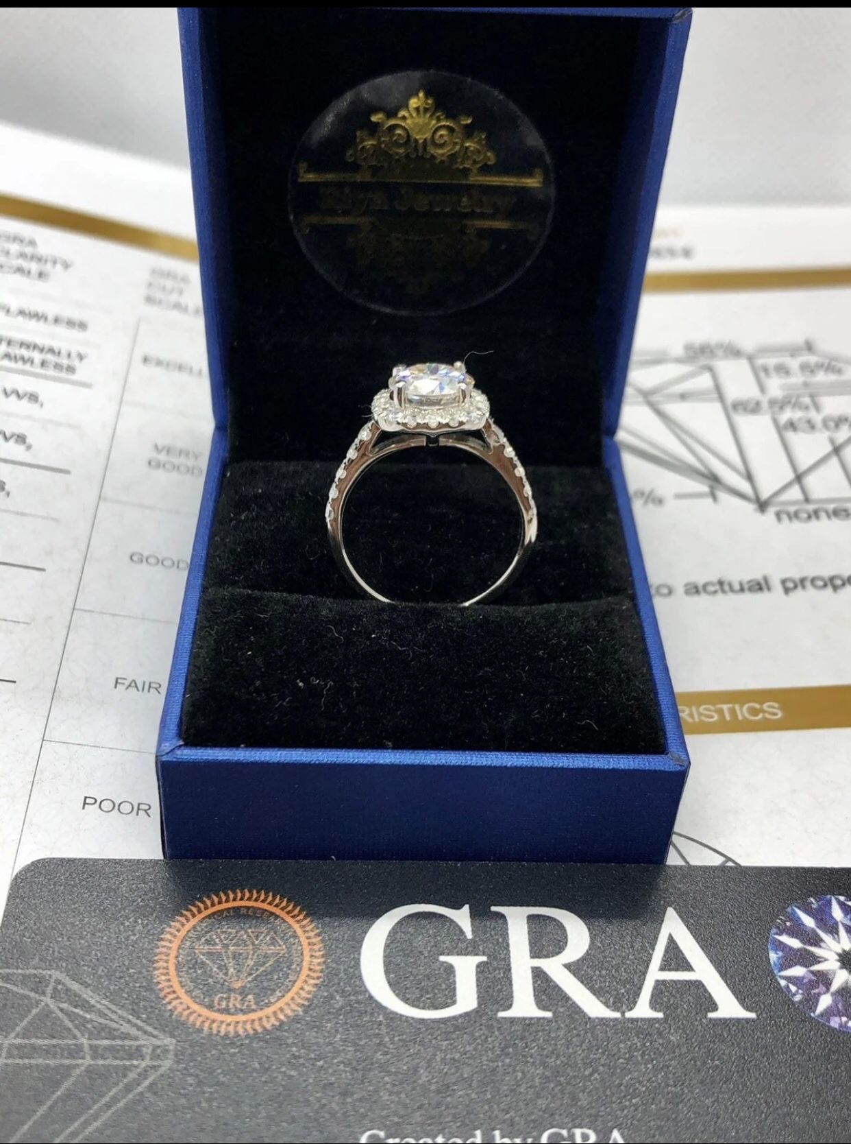 2ct Moissanite Diamond Ring With Certificate 