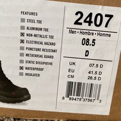Men’s  Black Work Boots/ Steel Toe/slip Resistance.. Thumbnail