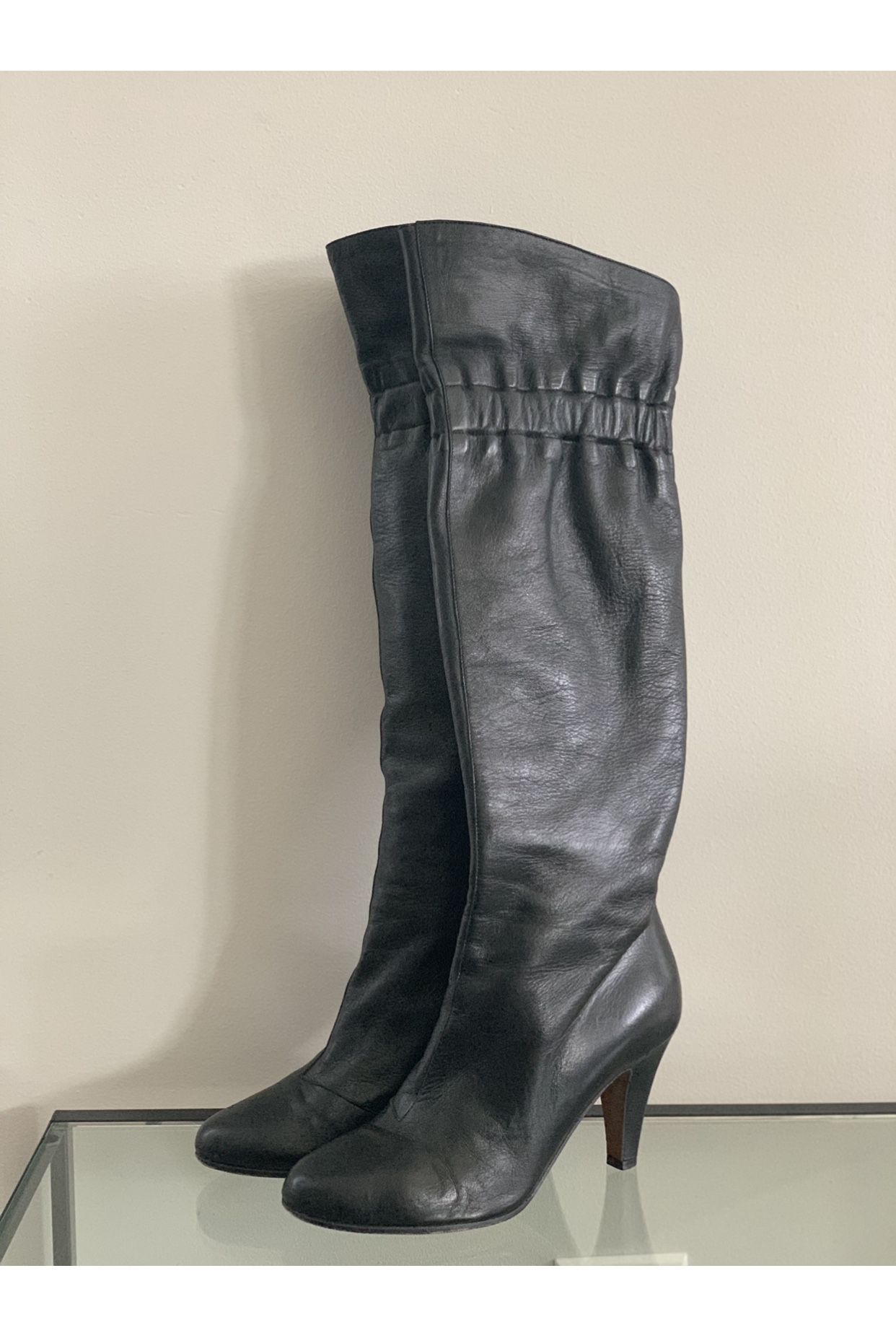 Moschino Cheap &  Chic Tall Boots-black-size 6.5 Italy