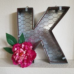 Farmhouse Metal and Wire Letter "K"  Thumbnail