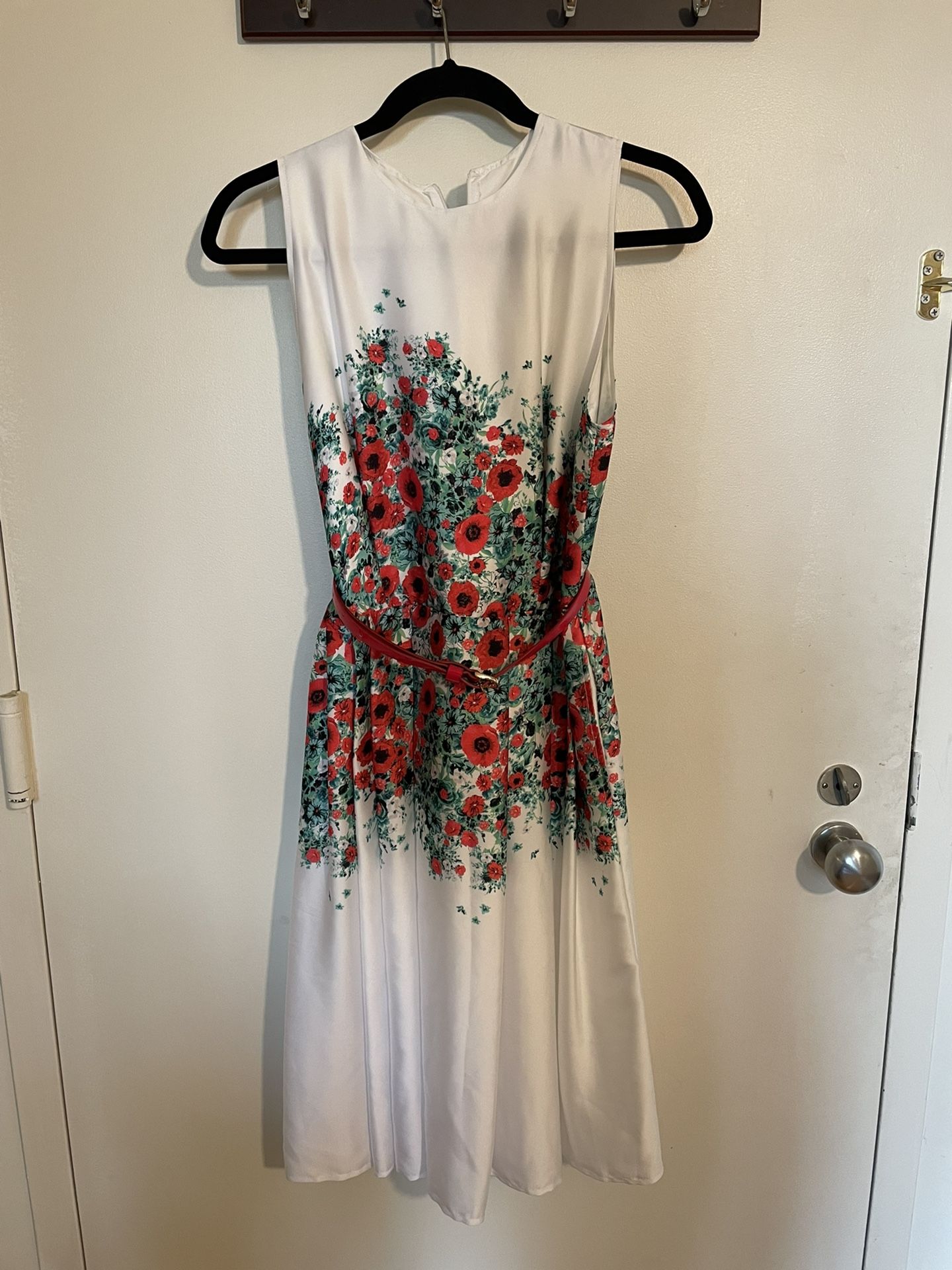 Isabel Garcia Flower Pattern White Dress M
