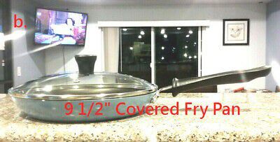 FARBERWARE Nonstick Cook Kitchen Cookware Turquoise Charcoal Pans Pots and Tools b. 9 1/2" Covered Fry Pan (The Fry Pan is NEW, but the Glass Lid is U Thumbnail