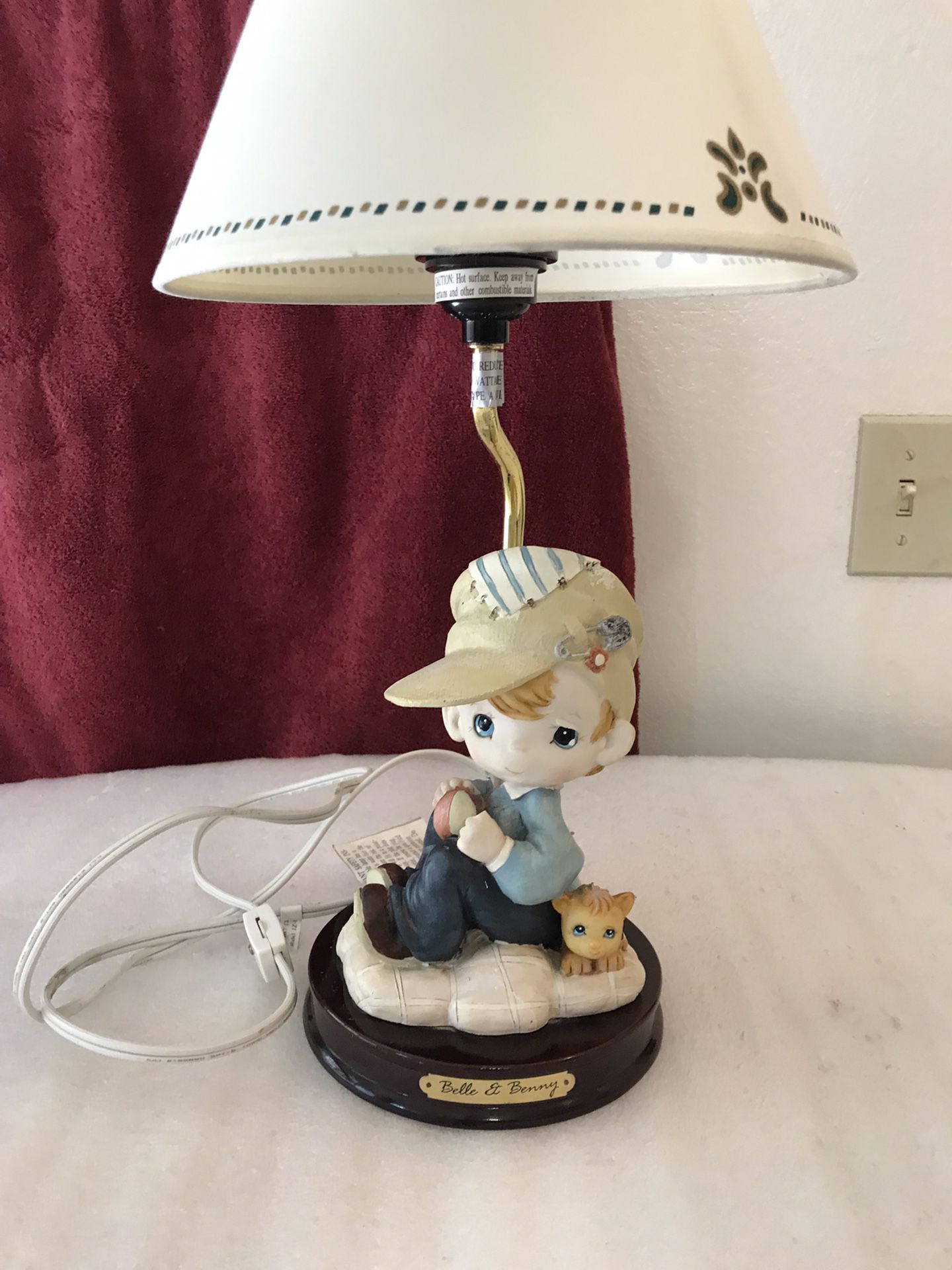 Turtle King Corp. Belle & Benny Precious Moments Figure Lamp