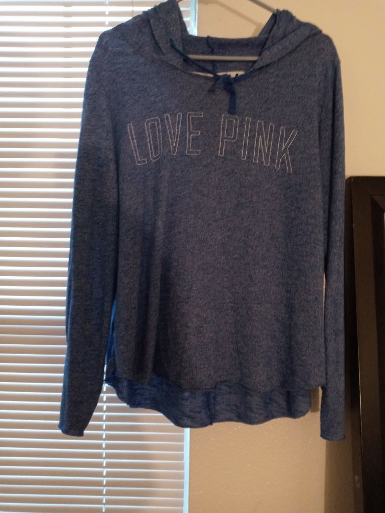 Pink blue pullover Lounge hoodie large