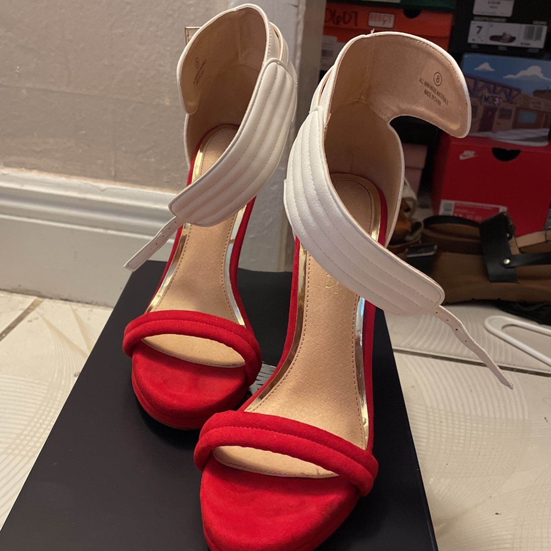 5in Red White Heels