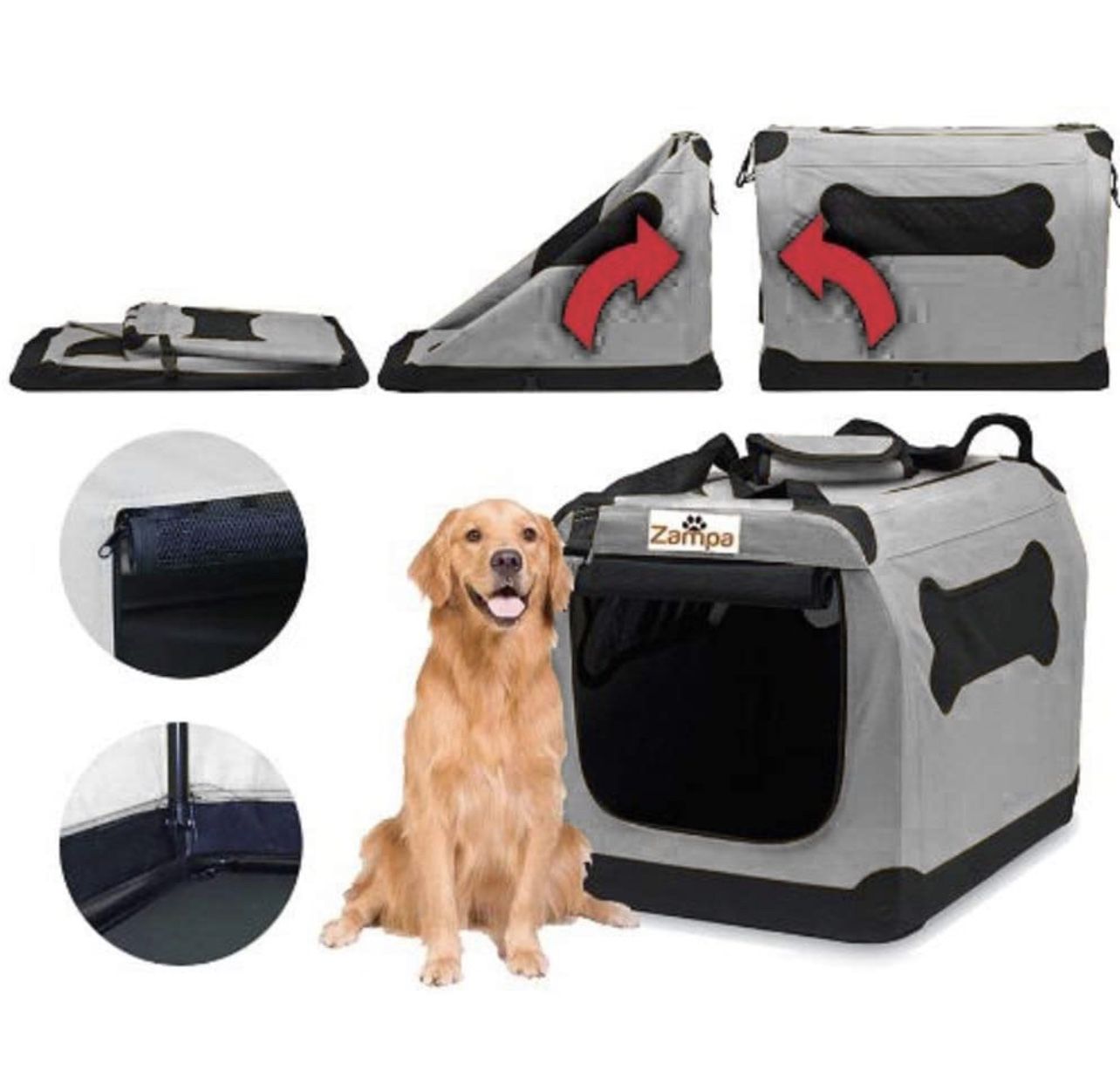 Pet Portable Crate – Great for Travel, Home and Outdoor – for Dog’s, Cat’s and Puppies – Comes with A Carrying Case