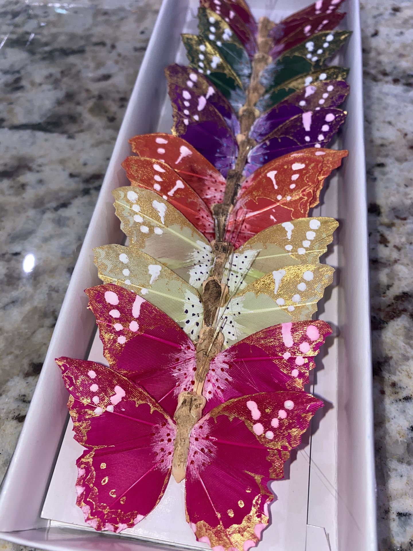 Feather Multi Color Butterflies Pack Of 12