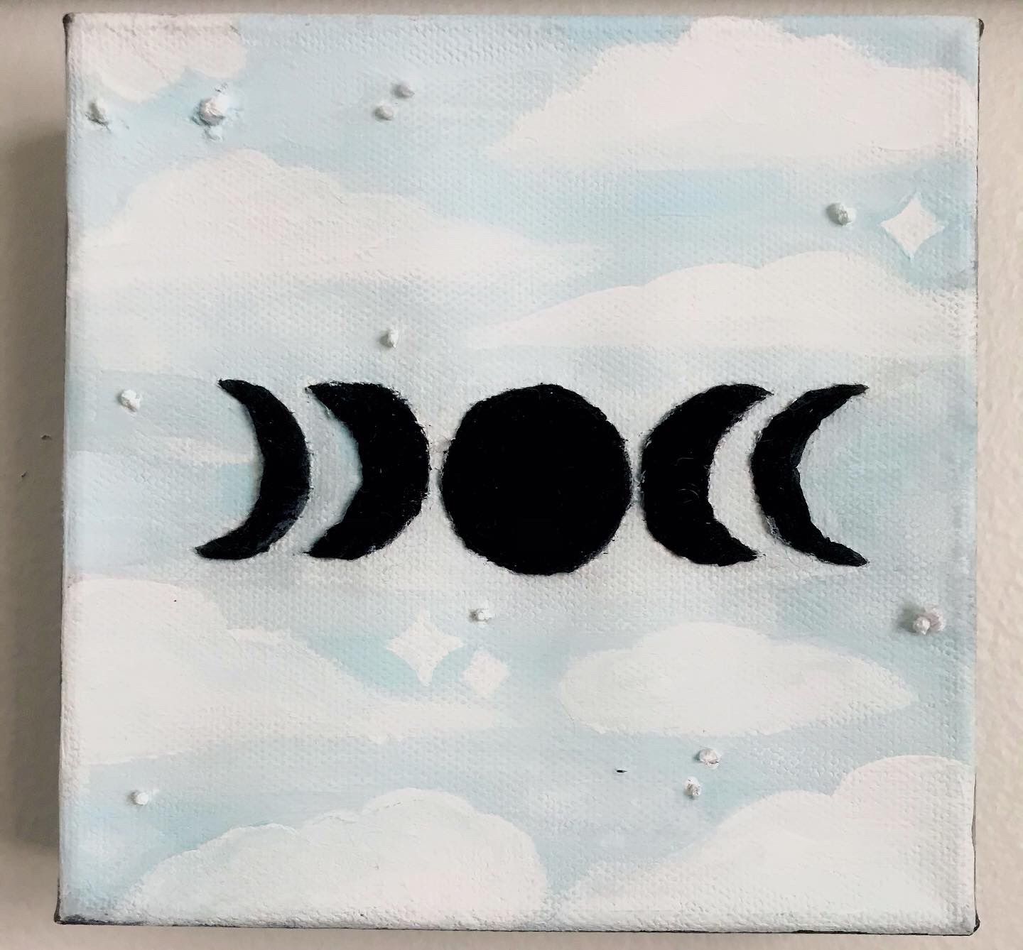 Moon Phases Embroidered Canvas